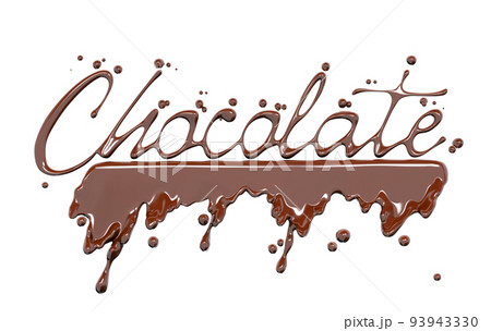 Flow of chocolate and chocolate letter, abstract background dessert, chocolate splash, illustration food, isolated 3d rendering 93943330