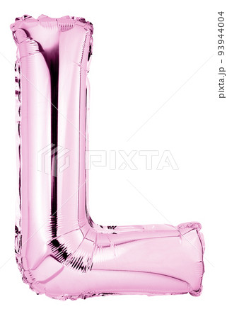 Letter L in pink mylar balloon isolated on white 93944004