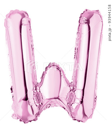 Letter W in gold mylar balloon isolated on white Letter W in gold mylar balloon isolated on white 93944158