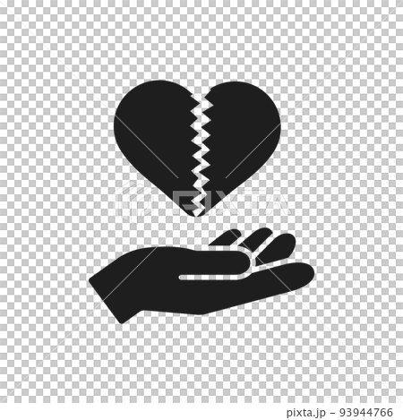 A person's hand holding a jagged cracked heart - material for images of mental health, broken hearts, broken hearts A person's hand holding a jagged cracked heart - material for images of mental health, broken hearts, broken hearts 93944766