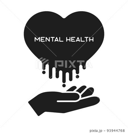 mental healthの文字と崩れるハートを持っている人の手 - メンタルヘルス・ヘルスケアのイ mental healthの文字と崩れるハートを持っている人の手 - メンタルヘルス・ヘルスケアのイ 93944768