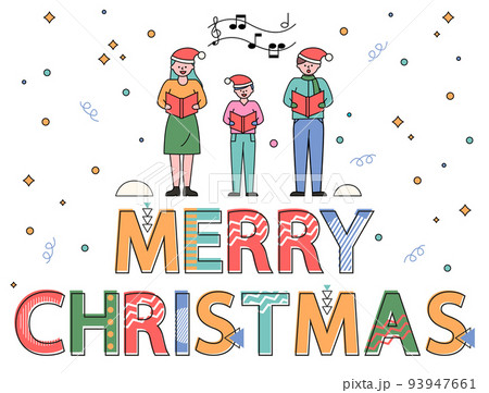 Family Greeting with Xmas, Merry Christmas Caption 93947661