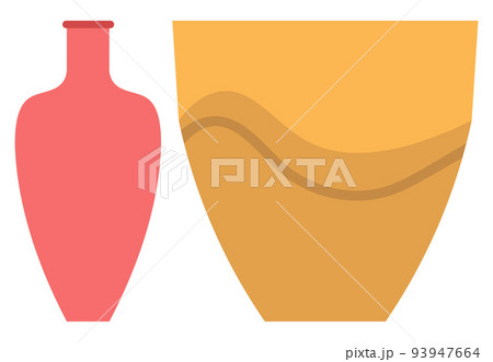 Green Striped Vase Isolated on White Vector Image 93947664