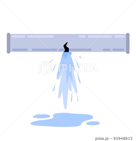 Leak in water pipe. Plumber service. Broken sewer and water supply. Leak in water pipe. Plumber service. Broken sewer and water supply. 93948615