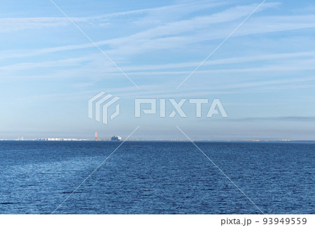 Cuise ship goes on a trip from the port in St. Petersburg, Russia Cuise ship goes on a trip from the port in St. Petersburg, Russia 93949559