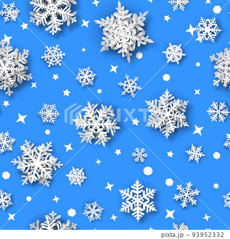Christmas seamless pattern with paper snowflakes Christmas seamless pattern with paper snowflakes 93952332