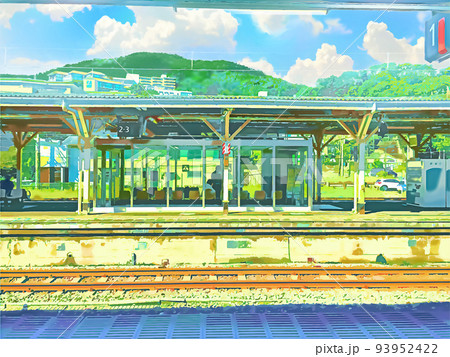 駅のホーム正面2 93952422