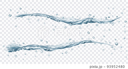 Transparent water jets with drops Transparent water jets with drops 93952480