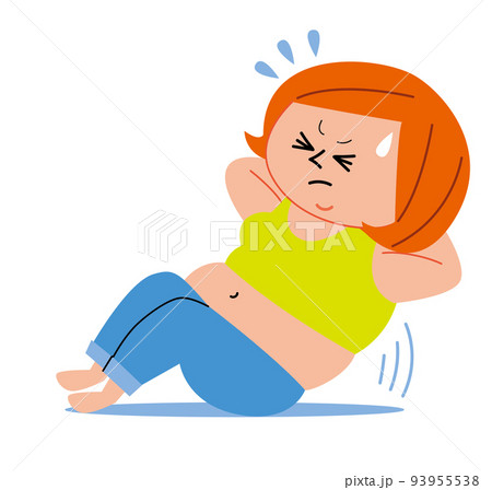 腹筋運動する肥満の女性 93955538