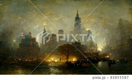 NYマンハッタンの夜景 93955597