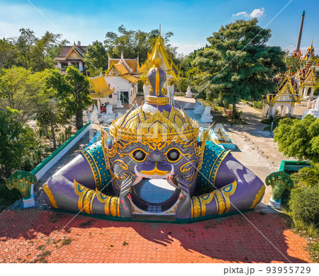 Wat Khung Tha Lao temple with hanuman head entrance, in Lopburi, Thailand 93955729