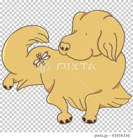 犬にとまるトンボ 93956336