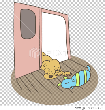 居間から顔を出す犬 居間から顔を出す犬 93956339