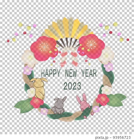 Three rabbits playing in the shimenawa Three rabbits playing in the shimenawa 93956723