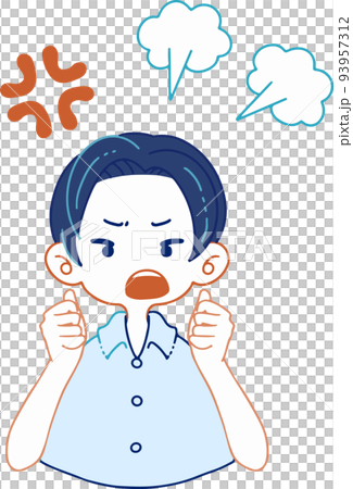 憤慨する人物のイラスト 憤慨する人物のイラスト 93957312