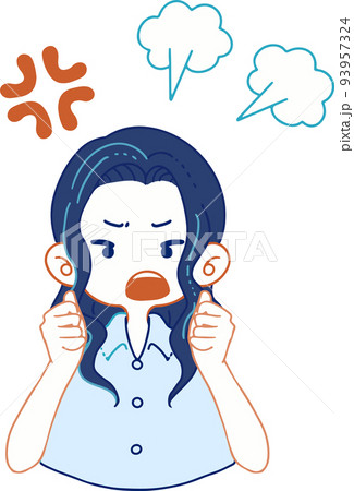 憤慨する人物のイラスト 憤慨する人物のイラスト 93957324