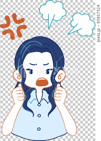 憤慨する人物のイラスト 憤慨する人物のイラスト 93957324
