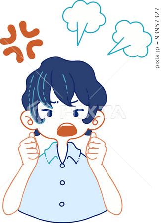 憤慨する人物のイラスト 93957327