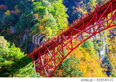 黒部峡谷(秋):奥鐘橋 黒部峡谷(秋):奥鐘橋 93958515