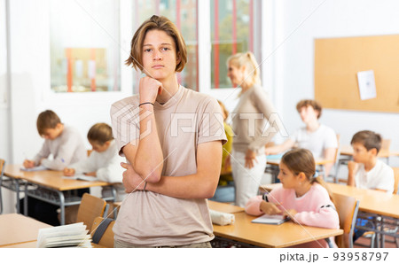 Boy feeling upset after getting bad mark at school Boy feeling upset after getting bad mark at school 93958797