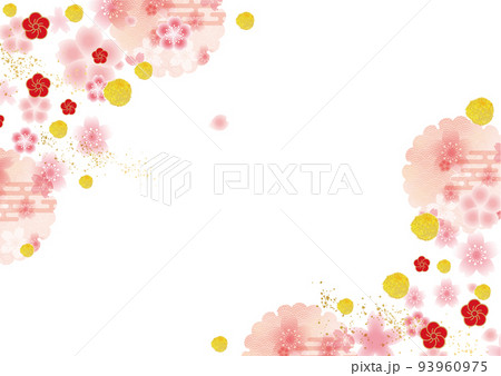 和風の梅の花もよう 和風の梅の花もよう 93960975