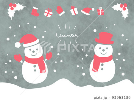 雪だるまのシンプルイラスト 雪だるまのシンプルイラスト 93963186
