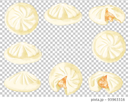 手繪水彩小籠包插圖矩形框和外殼 93963316