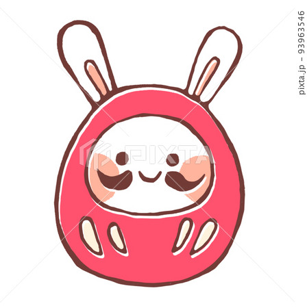 2024 zodiac rabbit daruma illustration - Stock Illustration ...