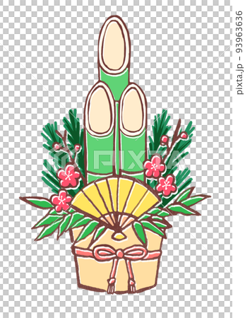 kadomatsu hand drawn illustration 93963636