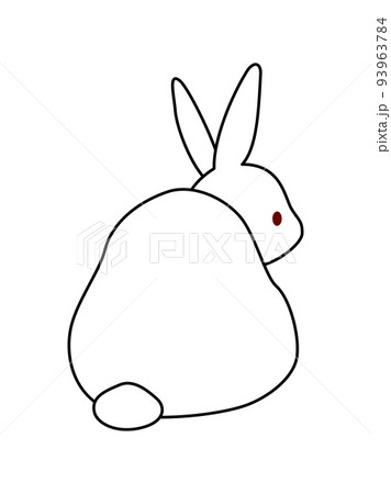 座っている白いうさぎ 後ろ姿 座っている白いうさぎ 後ろ姿 93963784