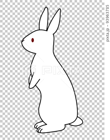 Standing white rabbit sideways - Stock Illustration [93963785] - PIXTA