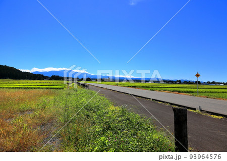 庄内平野の秋風景 93964576