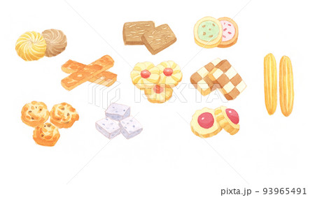 水彩画:お菓子 水彩画:お菓子 93965491