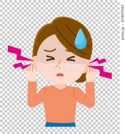 一名患有耳鳴的婦女的插圖 93965982