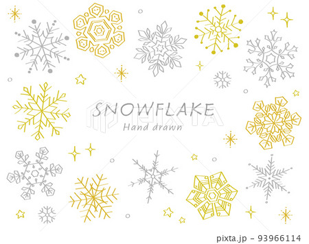 雪の結晶手描き_セット 93966114