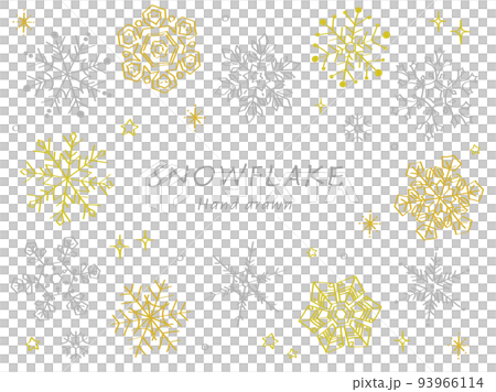 雪の結晶手描き_セット 93966114