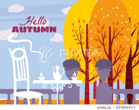 Hello Autumn Street Cafe outdoor, park, fall mood Hello Autumn Street Cafe outdoor, park, fall mood 93966453
