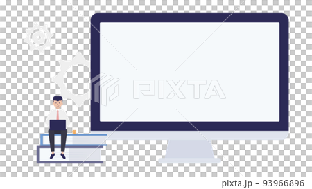 パソコンで作業するビジネスマンのイラスト素材 93966896