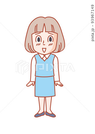 仕事中、ステキなニュースを聞いてとてもうれしい気持ちになった女性 93967149