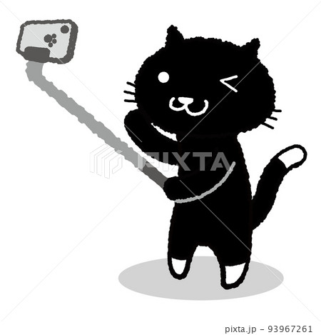 自撮りをする黒猫 93967261