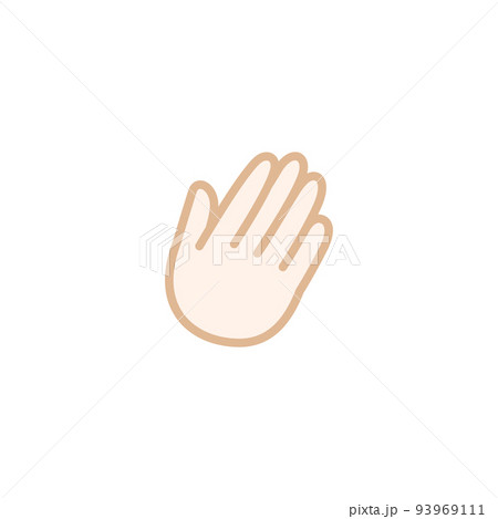 手のひらで押さえるポーズの手のイラスト素材 [93969111] - PIXTA