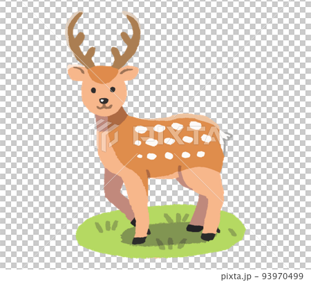 Ezo deer on the lawn (hand drawn color) Ezo deer on the lawn (hand drawn color) 93970499