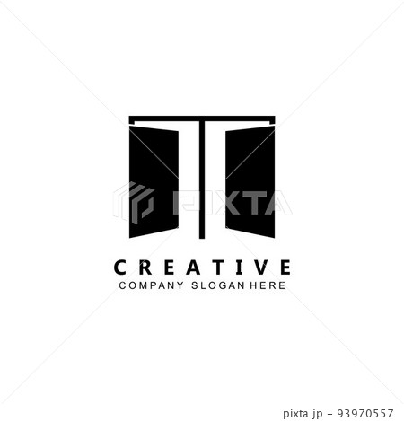 Simple open door logo vector icon symbol Simple open door logo vector icon symbol 93970557