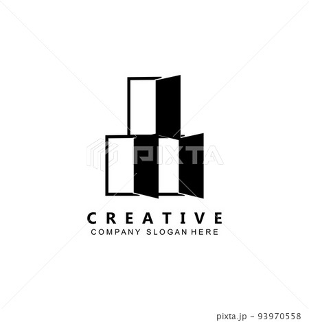 Simple open door logo vector icon symbol Simple open door logo vector icon symbol 93970558