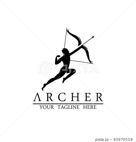 Athena Minerva Silhouette with , Royal archer Logo Design Athena Minerva Silhouette with , Royal archer Logo Design 93970559