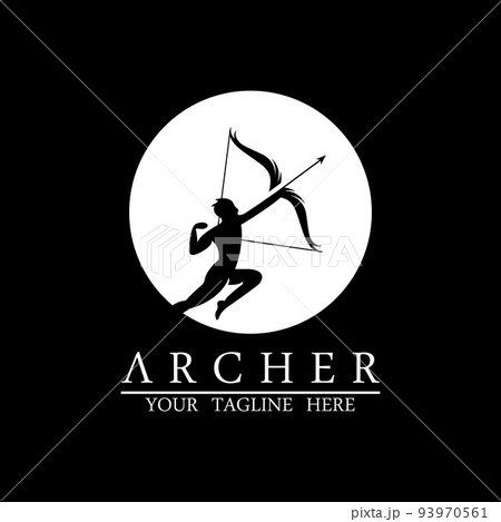 Athena Minerva Silhouette with , Royal archer Logo Design Athena Minerva Silhouette with , Royal archer Logo Design 93970561