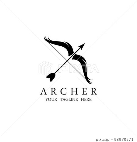 Athena Minerva Silhouette with , Royal archer Logo Design Athena Minerva Silhouette with , Royal archer Logo Design 93970571