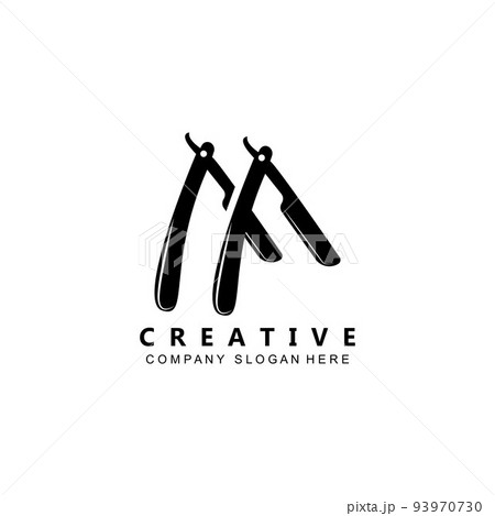 Barber tool scissors logo icon background symbol Barber tool scissors logo icon background symbol 93970730