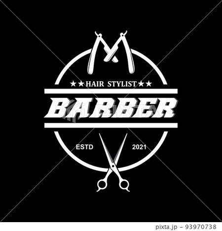 Barber tool scissors logo icon background symbol Barber tool scissors logo icon background symbol 93970738