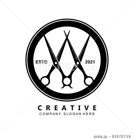 Barber tool scissors logo icon background symbol Barber tool scissors logo icon background symbol 93970739
